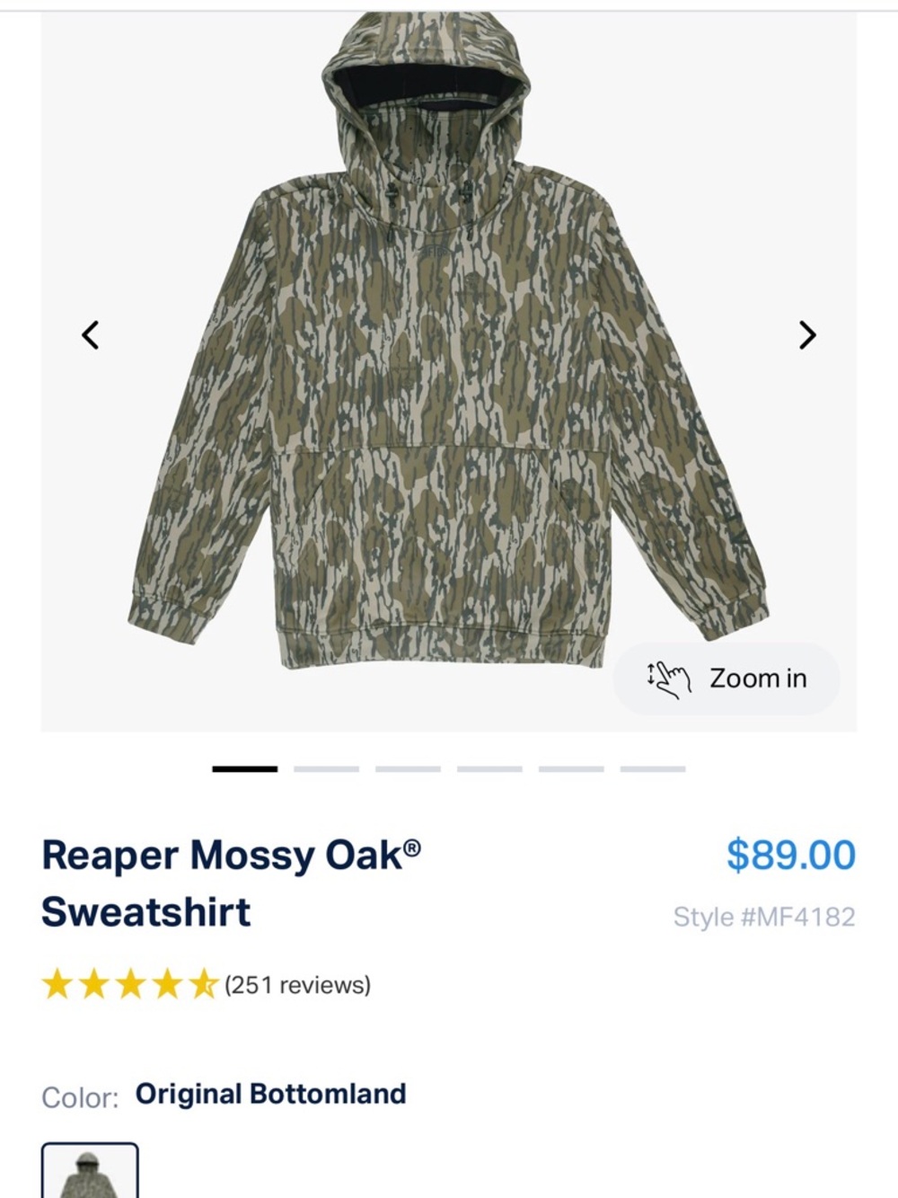 Mossy Oak Reaper Camo Hooded Pullover - Green, Brown, Tan